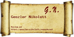 Geszler Nikolett névjegykártya